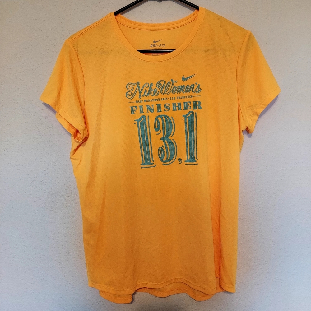 Nike Women's Half Marathon Vibrant Orange Finisher Tee XL